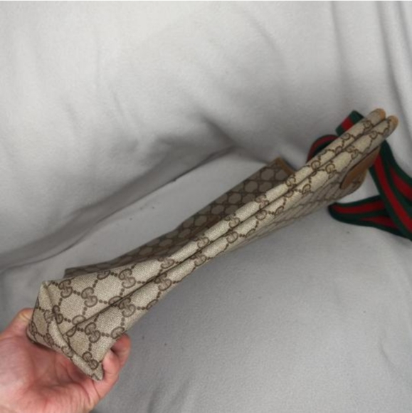 Authentic Vintage Gucci GG Monogram Supreme Sherry Web Ophidia Shopper Shoulder - Picture 7 of 11